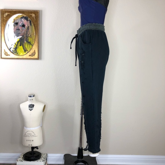 DRIFTER Distressed Ripped Sweats Joggers Raw Hem - Picture 5 of 7